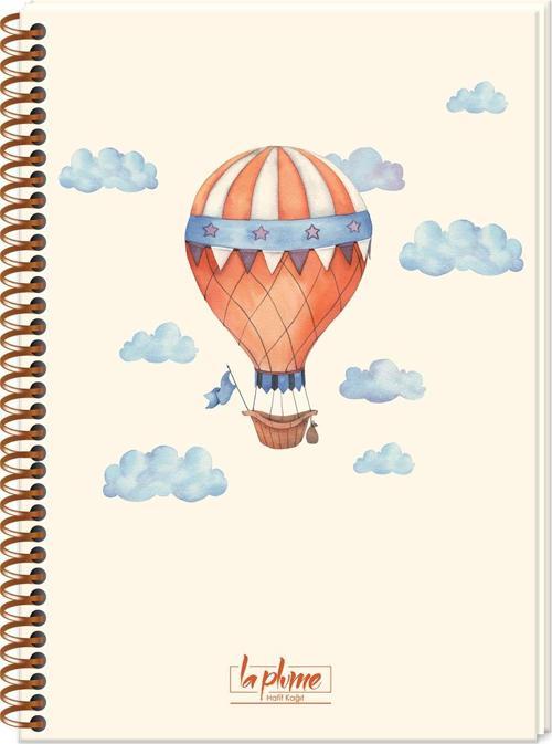 La Plume Balloons 17X24Cm 80 Yaprak Çizgili Spiralli Sert Kapak Hafif Kağıt Defter (2 Li Paket)