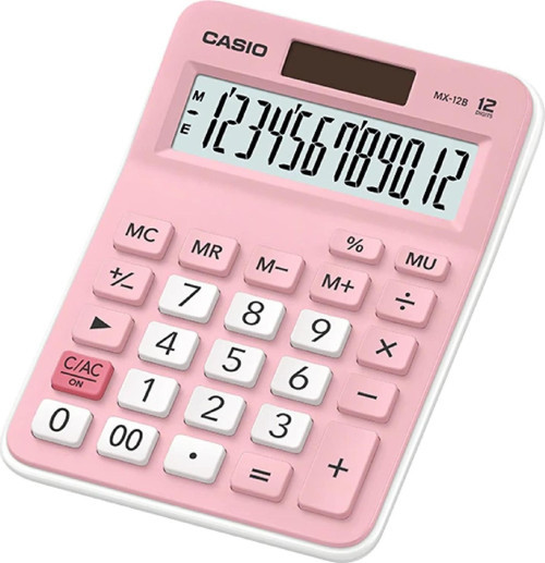 Hesap Makinesi Masa Üstü 12 Hane Pembe