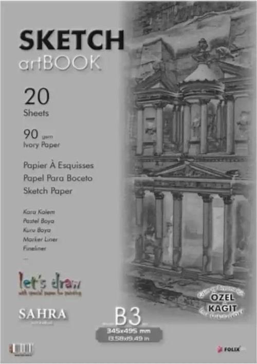 Sahra Bloknot Not Defteri Tutkallı İvory Kağıt 34,5X49,5 Cm 90 Gram FLX-821435