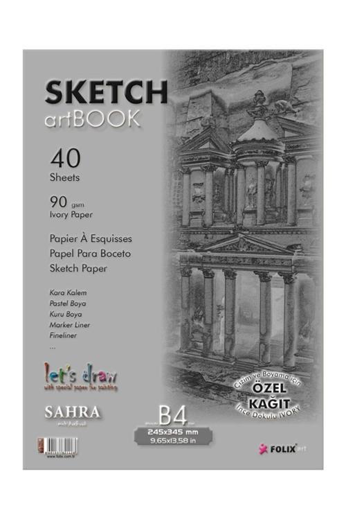 Sahra Bloknot Not Defteri Tutkallı İvory Kağıt 24,5X34,5 Cm 90 Gram FLX-821428