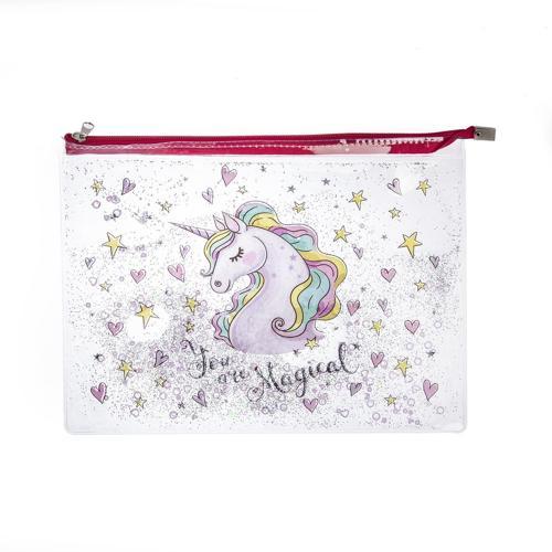 Fermuarlı Şeffaf Dosya Sulu A4 Flamingo Vk-0073-03