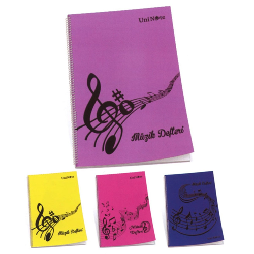 A4 Müzik Defteri Spiralli Jazz Plastik Kapak 30 Yaprak 38000 (12 Li Paket)