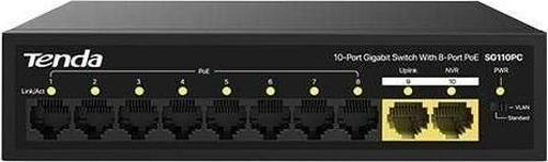 Sg110Pc 10 Port 8 Port Poe+ 10-100-1000 Mbps + 2 Port Uplink Switch Hub Çelik Kasa Rack Mount