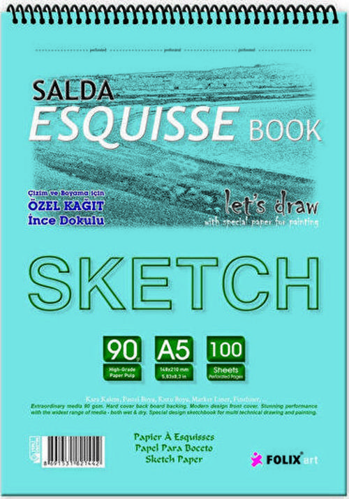 Bloknot Not Defteri Sketch Tutkallı A5 90 Gram 100 Sayfa 821503