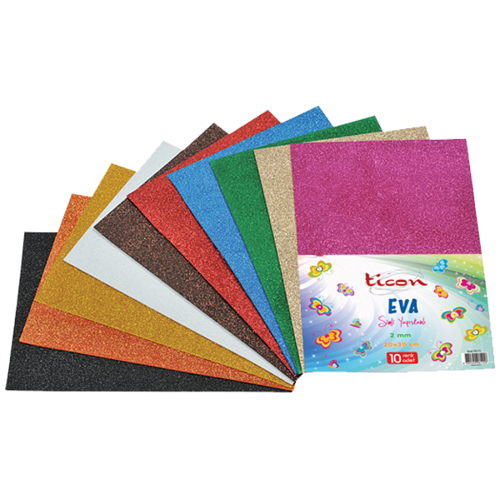 A-4 Yapışkanlı Simli Eva 2 Mm 10 Lu (1 Paket 10 Adet)
