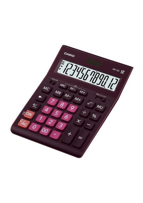 Hesap Makinesi Masa Üstü 12 Hane Bordo