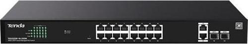 Teg2220P-16-250W 16 Port 10-100-1000 Poe +2 Sfp Switch Cloud Yönetilebilir Çelik Kasa Switch