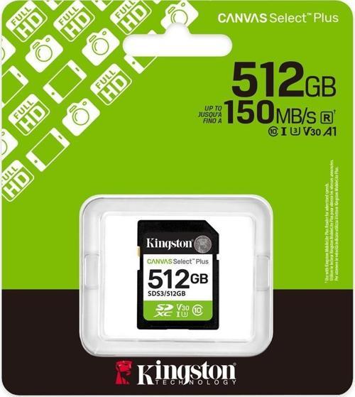 Sds3-512Gb 512Gb Sdxc Canvas Select Plus Gen3 150Mb-S C10 Uhs-İ U3 V30 Hafıza Kartı
