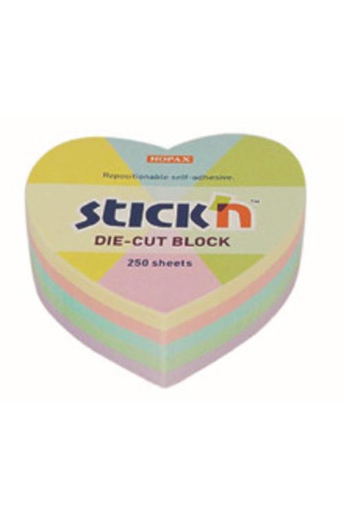 Stickn 64X67Mm Pastel Kalp Yapışkanlı Not Kağıdı Notblok 250 Yaprak