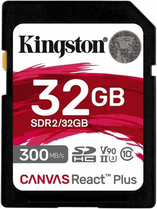 Sdr2-32Gb Canvas React Plus Sdhc Uhs-II 300R-260W U3 V90 For Full Hd-4K-8K Hafıza Kartı
