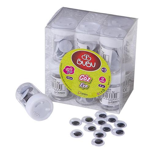 Siyah Göz 15 Mm 8 Gram Pvc Kutu (12 Tüp) Bubu-Gz0004