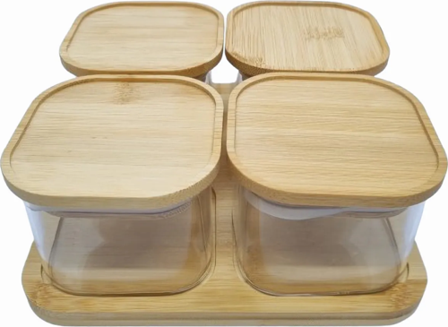 4lü Cam Kahvaltılık Seti Bor46