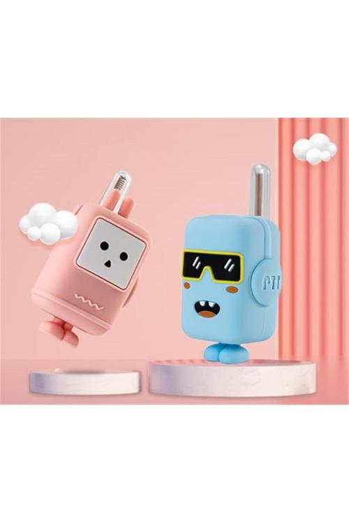 Xj16 Rechargeable Çocuk Walkie Talkie 1 Km Pink-Blue Çocuk Telisizi