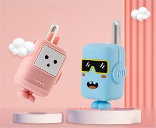 Xj16 Rechargeable Çocuk Walkie Talkie 1 Km Pink-Blue Çocuk Telisizi