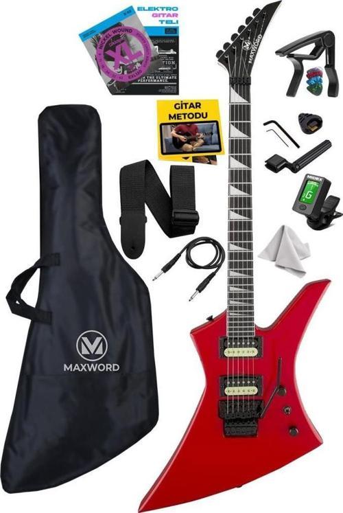 DG-34RD Kelly Kasa Floyde Rose 2x Zebra Humbucker Manyetik Elektro Gitar