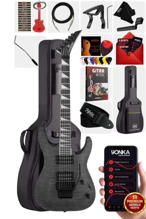 Grade Gray Rosewood Klavye HH Yüksek Kaliteli Floyde Rose Elektro Gitar