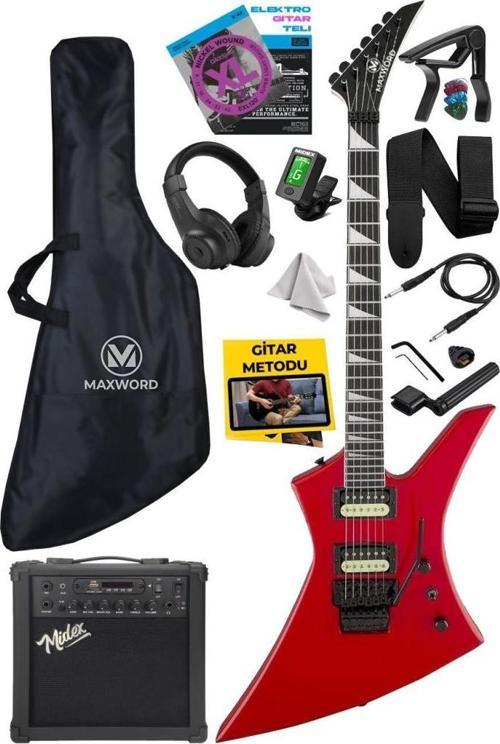 DG-34RD-25AMP Kelly Kasa Floyde Rose 2x Zebra HH Manyetik 25W Amfili Elektro Gitar