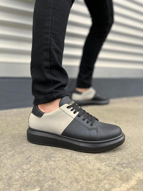 JY151 Boost Bağcıklı Cilt Süet Erkek Günlük Sneaker Ayakkabı CSST - Siyah/Gri