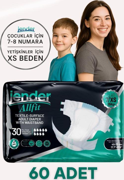 All Fit Xs Bel Bantlı Bez - Bebek Ve Yetişkinlere Özel Beden 30'Lu 2 Paket