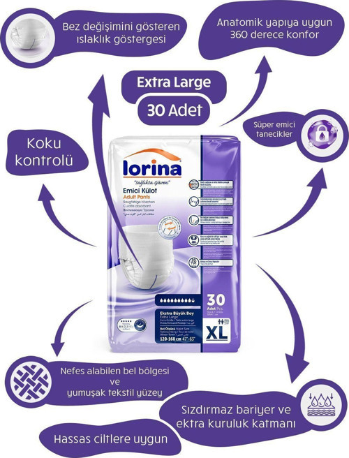 Xl Külotlu Bez 1 Paket 30 Adet