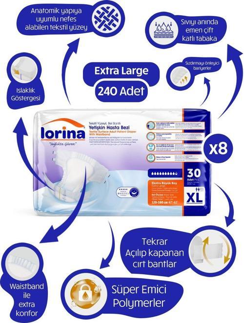 Bel Bantlı Xl 30’Lu 8 Paket 240 Adet