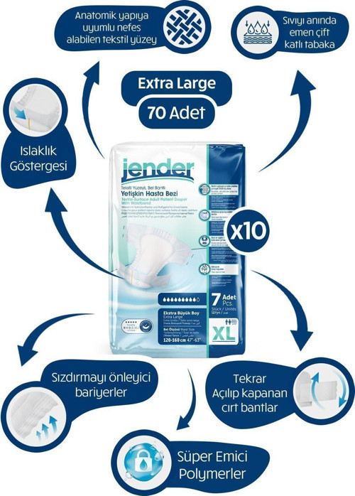 Bel Bantlı Xl 7'Li 10 Paket 70 Adet