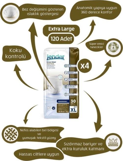 Emici Külot Yetişkin Hasta Bezi Xlarge 120 Adet