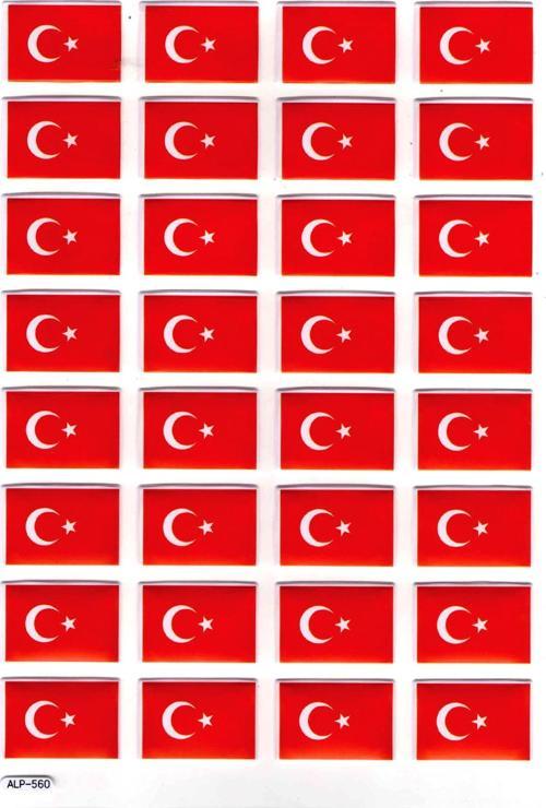Sticker Kabartmalı A4 Boyutunda Stiker Defter, Planlayıcı Etiket-(lim560) - Türk Bayrağı