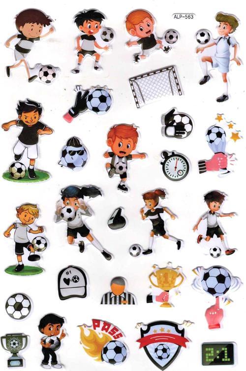 Sticker Kabartmalı A4 Boyutunda Stiker Defter, Planlayıcı Etiket-(lim563) - Siyah Beyaz Futbol
