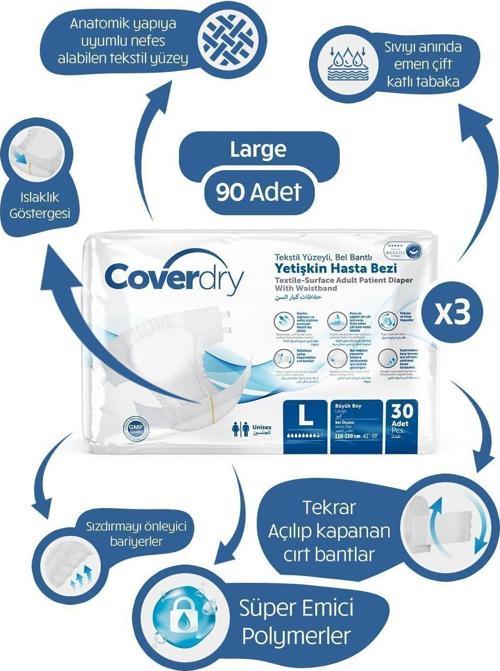 Bel Bantlı Hasta Bezi Large 90 Adet
