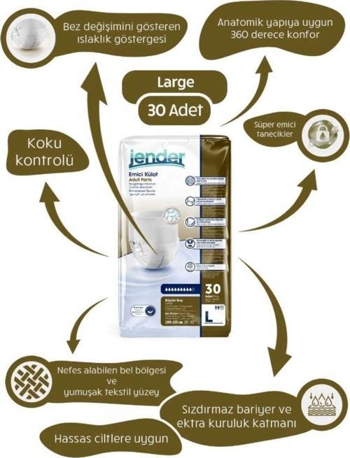 Emici Külot Yetişkin Hasta Bezi Large 30 Adet