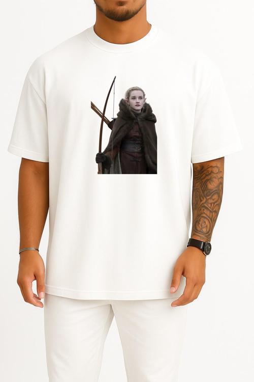Oversize Maniac Ellie Landsberg Göğüs Tasarımlı Unisex T-Shirt