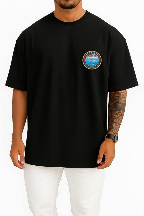 Oversize Tcg Derya - A1590 Cep ve Sırt Tasarımlı Unisex T-Shirt