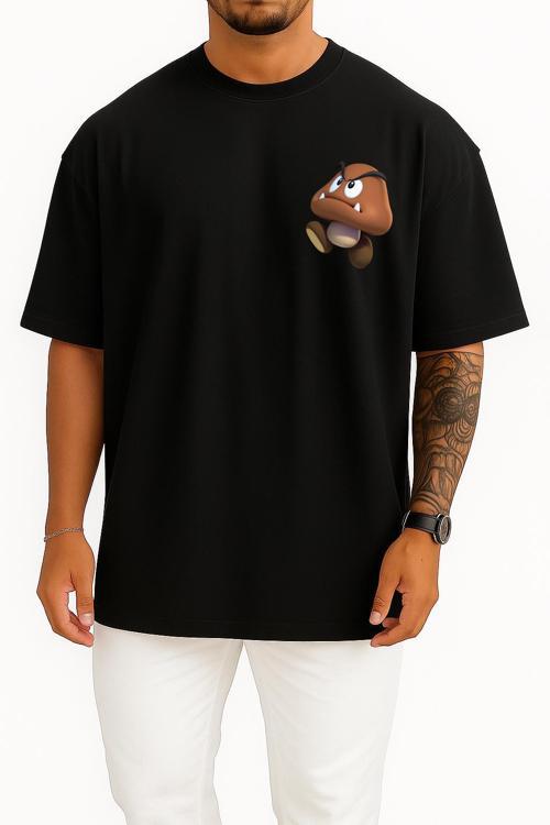 Oversize Potato Super Mario Cep Tasarımlı Unisex T-Shirt
