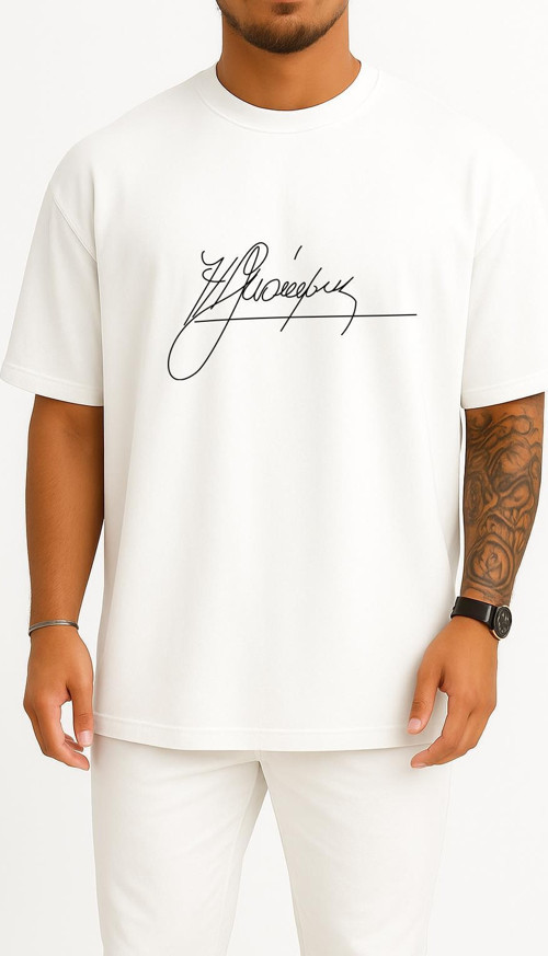 Oversize Cristiano Ronaldo İmza Signature Göğüs Tasarımlı Unisex T-Shirt
