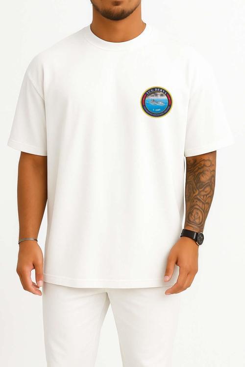 Oversize Tcg Derya - A1590 Cep ve Sırt Tasarımlı Unisex T-Shirt