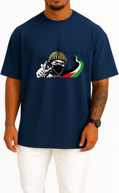 Oversize Free Palestine - Özgür Filistin Göğüs Tasarımlı Unisex T-Shirt