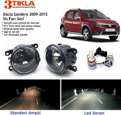 Dacia Sandero 2009-2012 Beyaz Led Xenon Sis Farı Seti