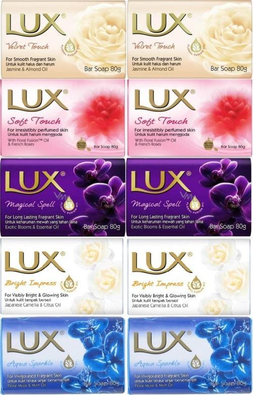 Lux Sabun 80GR (Karma 10 Lu Set) Soft Touch/Velvet Touch/Magicial Spell/Aqua Sparke/Bright Impress