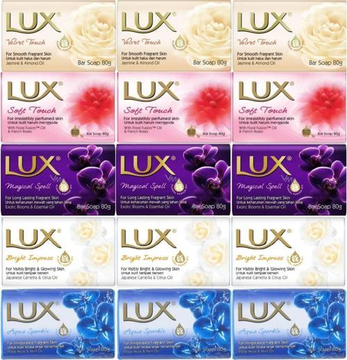 Lux Sabun 80GR (Karma 15 Li Set) Soft Touch/Velvet Touch/Magicial Spell/Aqua Sparke/Bright Impress