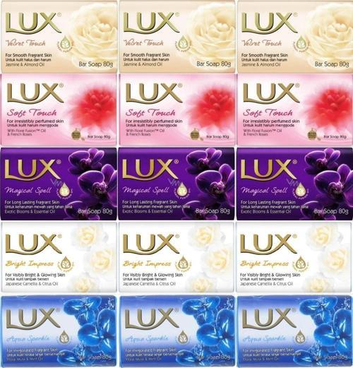 Lux Sabun 80GR (Karma 15 Li Set) Soft Touch/Velvet Touch/Magicial Spell/Aqua Sparke/Bright Impress