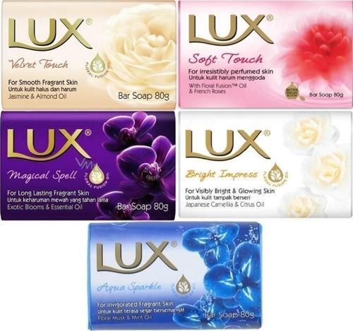 Lux Sabun 80GR (Karma 5 Li Set) Soft Touch/Velvet Touch/Magicial Spell/Aqua Sparke/Bright Impress