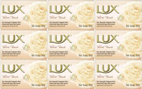 Lux Sabun 80GR Velvet Touch (Kadife Dokunuş) (9 Lu Set)