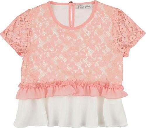 DANTEL GARNİLİ BLUZ Pembe