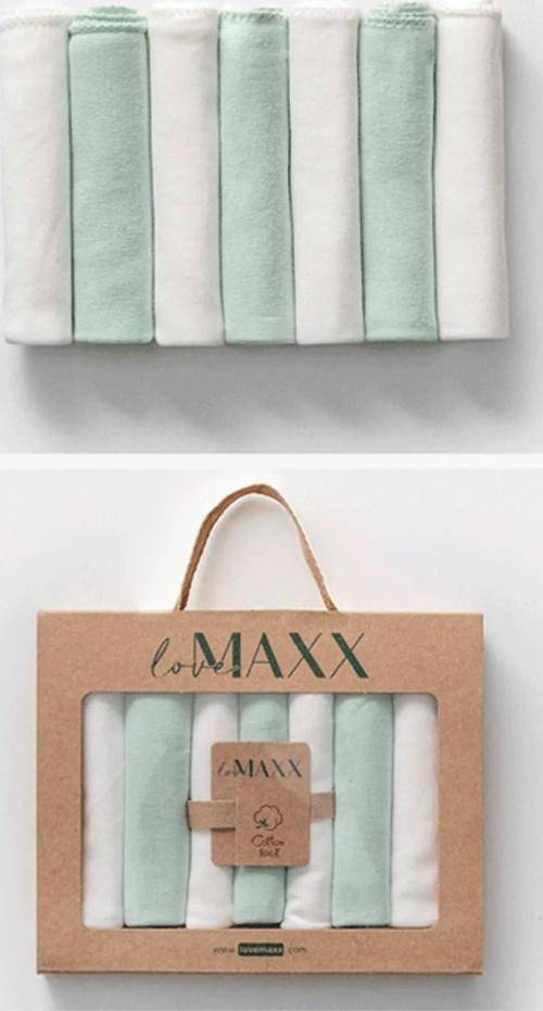 UNISEX KRAFT KUTULU DÜZ 7Lİ BEBE MENDİLİ Mint Yeşili