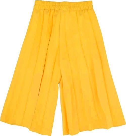 PLİSELİ ŞİFON PANTOLON Sarı