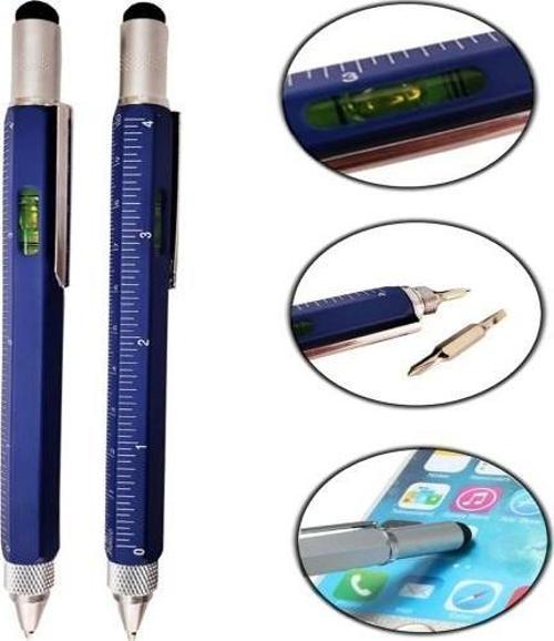 Cetvelli Tornavidali Su Terazili İlginç Dokunmatik Mimar Mavi Kalem