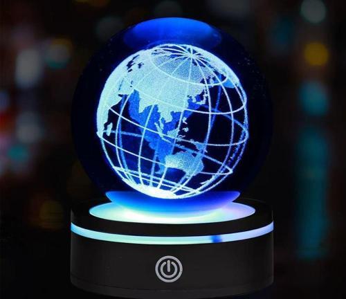 Dünya Tasarımlı Usb li Dönen Cam Küre