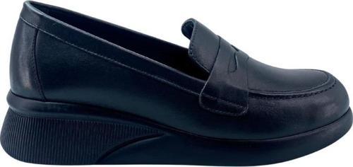 ni 2630Z704 Hakiki Deri Siyah Loafer Ayakkabı