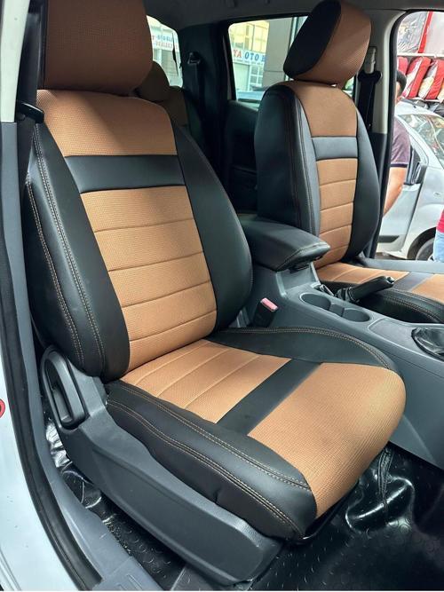 Ford Ranger 2012-2014 Model Araca Uygun Özel Dikim Yarı Deri Koltuk Kılıfı